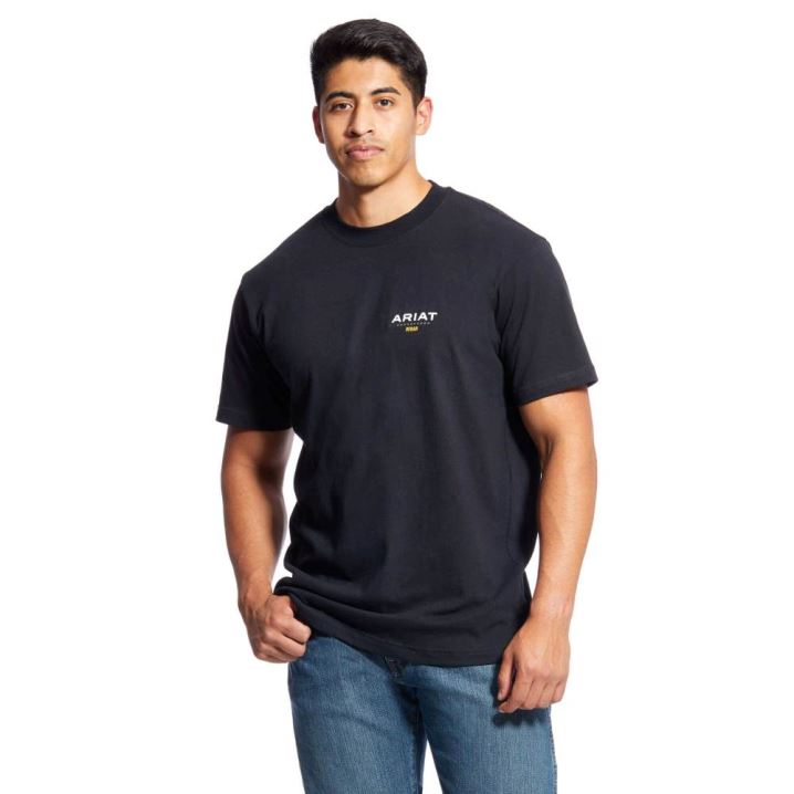 Ariat Rebar Cotton Strong Logo T-Shirt Črne | hiCleLam