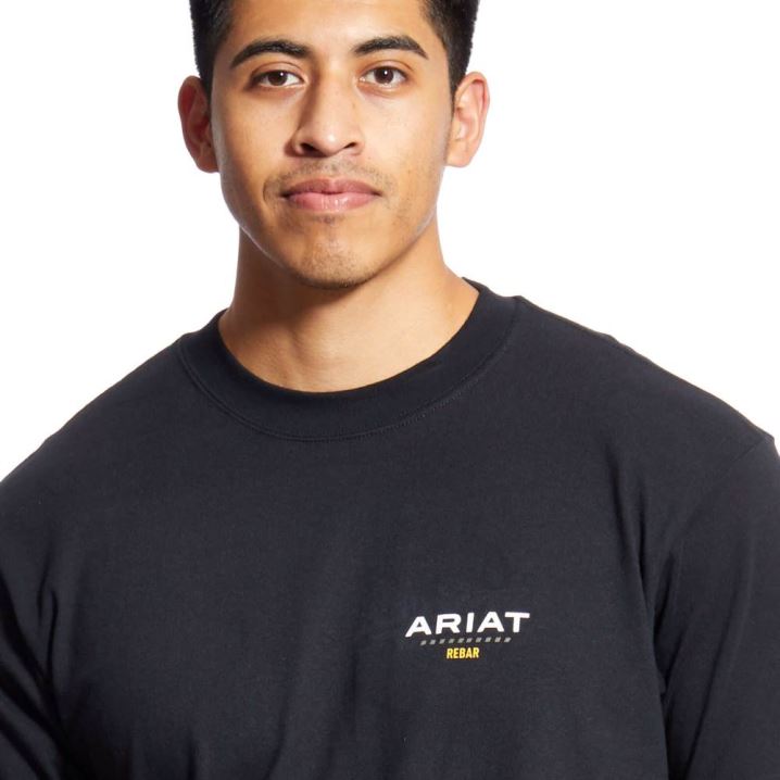 Ariat Rebar Cotton Strong Logo T-Shirt Črne | hiCleLam