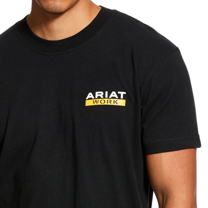 Ariat Rebar Cotton Strong Roughneck Grafične T-Shirt Črne | R8MQH5ur