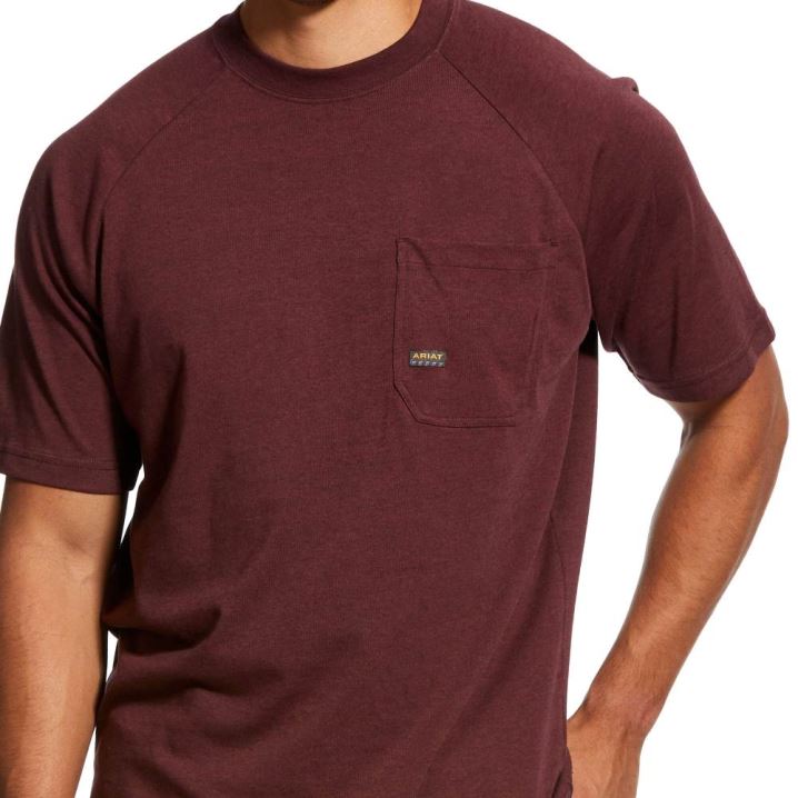 Ariat Rebar Cotton Strong T-Shirt Bordo | lK7nO7f1