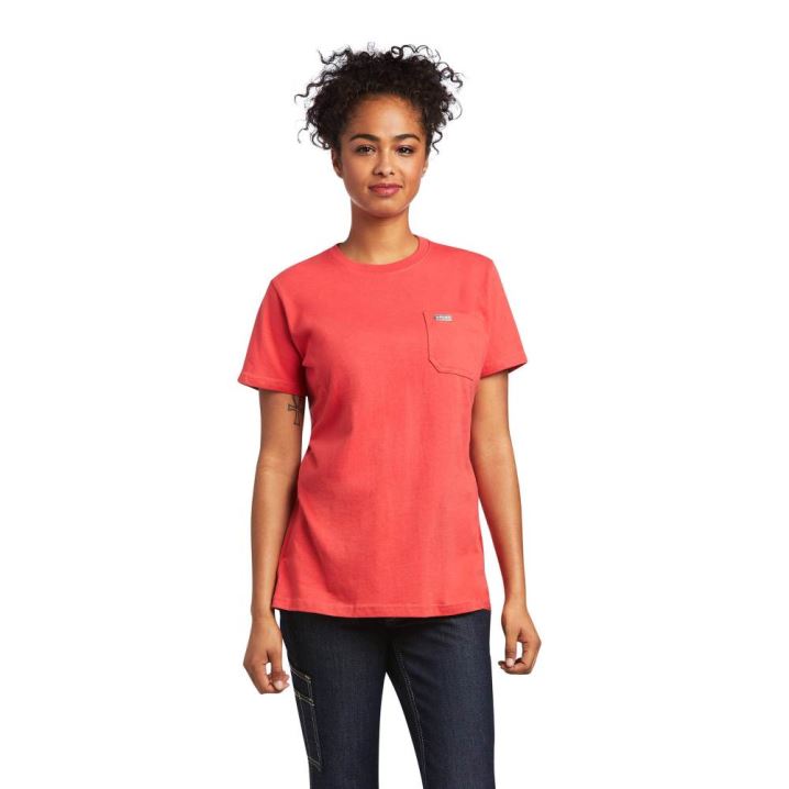 Ariat Rebar Cotton Strong T-Shirt Cranberry | illD3CB6