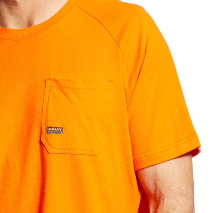 Ariat Rebar Cotton Strong T-Shirt Oranžne | FEk2zrRa