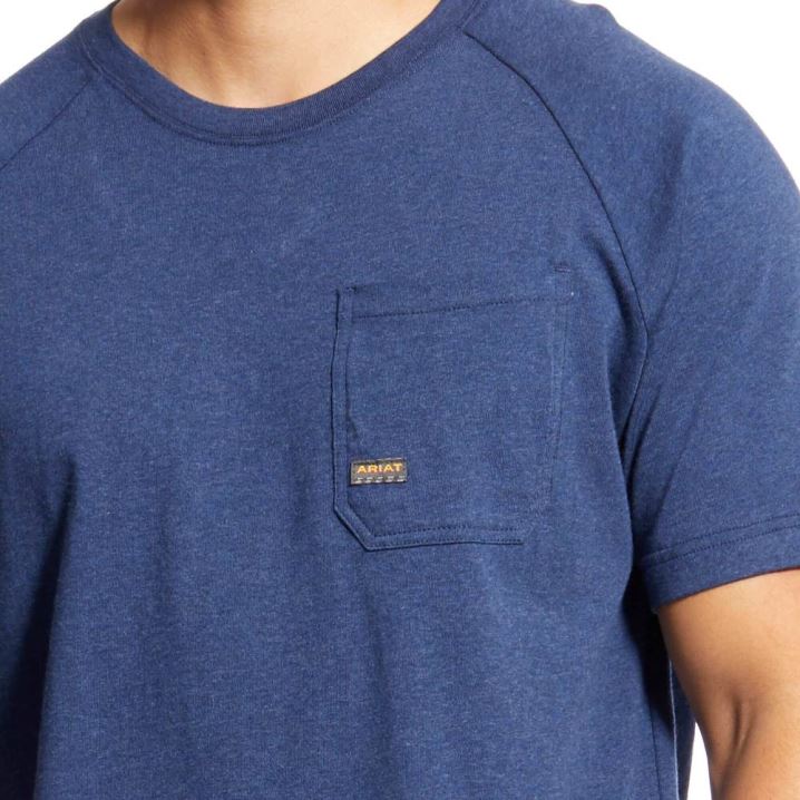 Ariat Rebar Cotton Strong T-Shirt Temno Modre | ZZBIMaYi