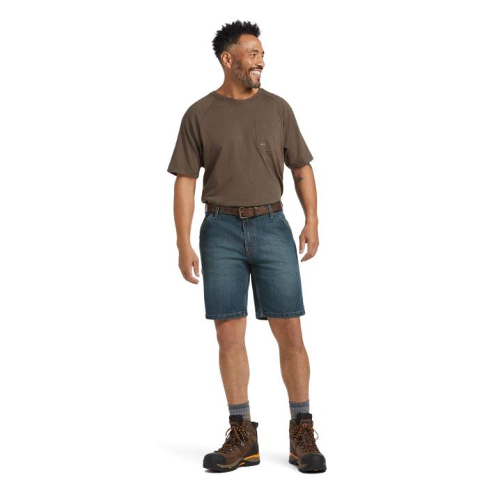 Ariat Rebar DuraStretch Denim Utility Short Phantom | PyCre6xf