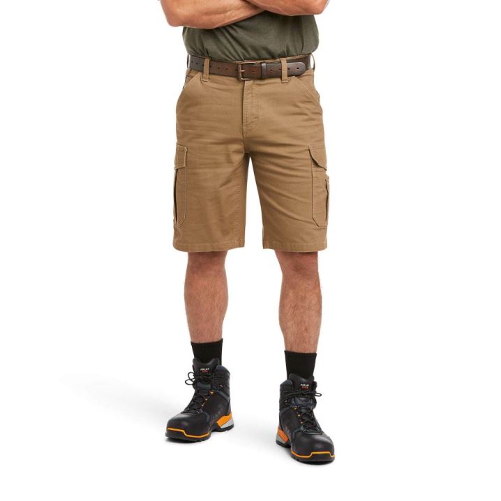 Ariat Rebar DuraStretch Made Tough Cargo Short Kaki | D6qmalCq