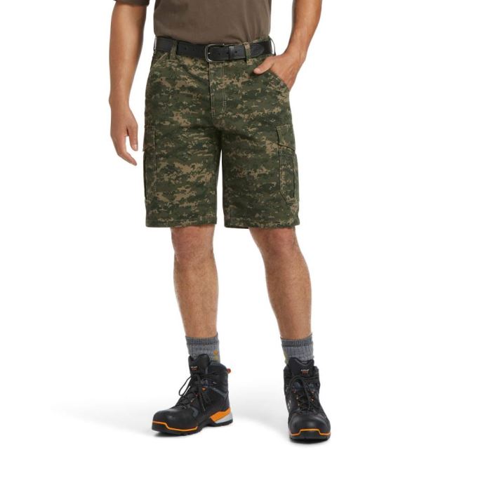 Ariat Rebar DuraStretch Made Tough Cargo Short Temno Maskirni Vzorec | XAXegTTP