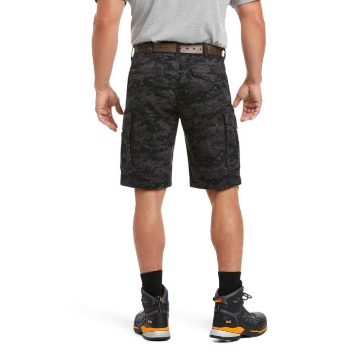 Ariat Rebar DuraStretch Made Tough Cargo Short Črne Maskirni Vzorec | XNsOSDJV