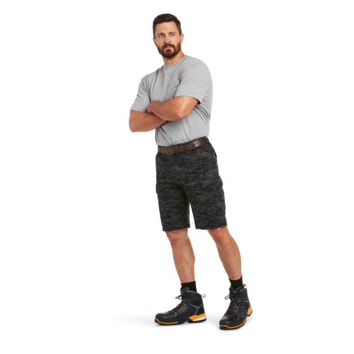 Ariat Rebar DuraStretch Made Tough Cargo Short Črne Maskirni Vzorec | XNsOSDJV