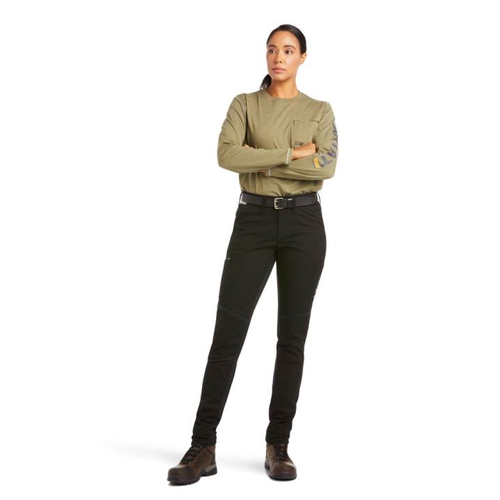 Ariat Rebar DuraStretch Ripstop Cargo Straight Leg Pant Črne | lHhMB8kG