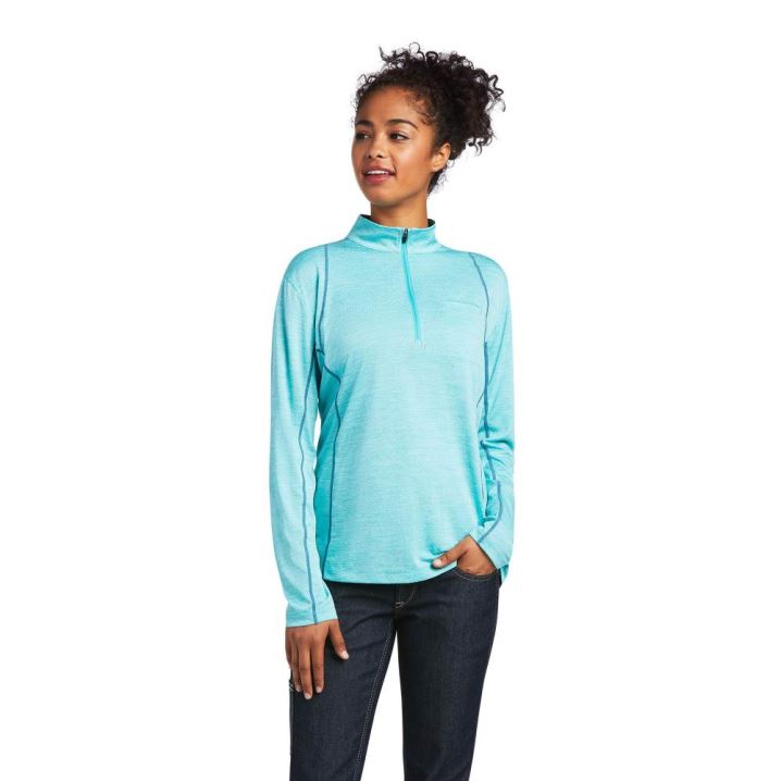 Ariat Rebar Evolution 1/2 Zip T-Shirt Meadowbrook | u0jZDFtS