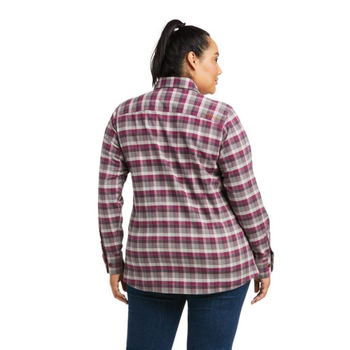 Ariat Rebar Flannel DuraStretch Work Shirt Vijolične | IHp2v1g7