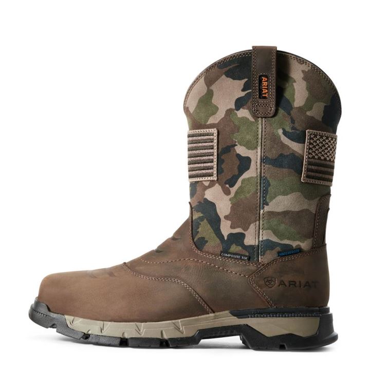 Ariat Rebar Flex Patriot Waterproof Composite Toe Work Boot Temno Rjave | hYCIzrkN