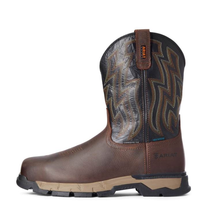 Ariat Rebar Flex Western Waterproof Composite Toe Work Boot Temno Rjave | In9mP6wt