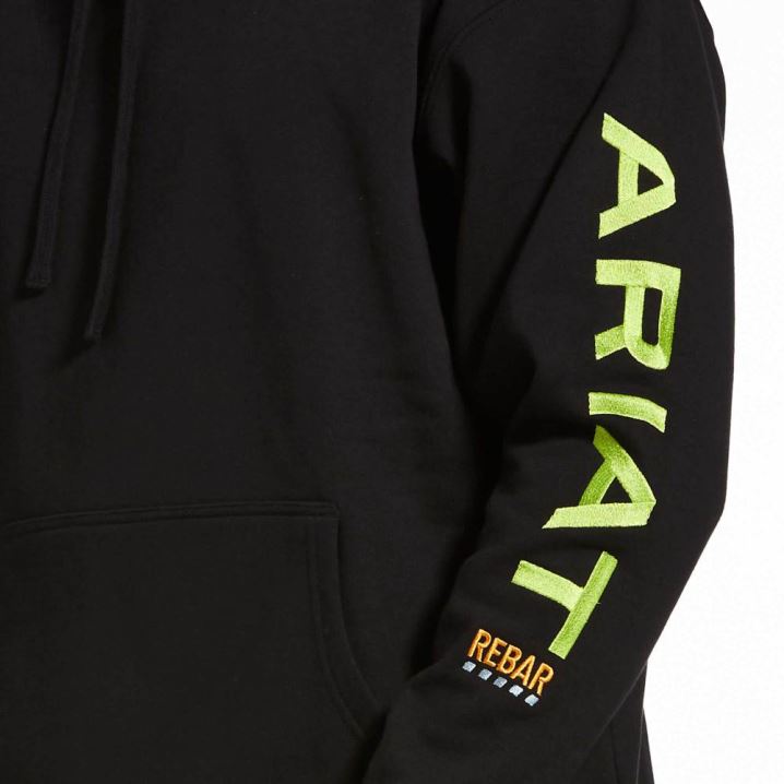 Ariat Rebar Grafične Hoodie Svetlo Zelene Črne | puqaASKo