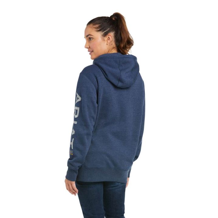 Ariat Rebar Grafične Hoodie Temno Modre | bvw17Cyj