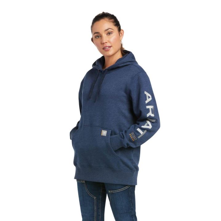 Ariat Rebar Grafične Hoodie Temno Modre | bvw17Cyj