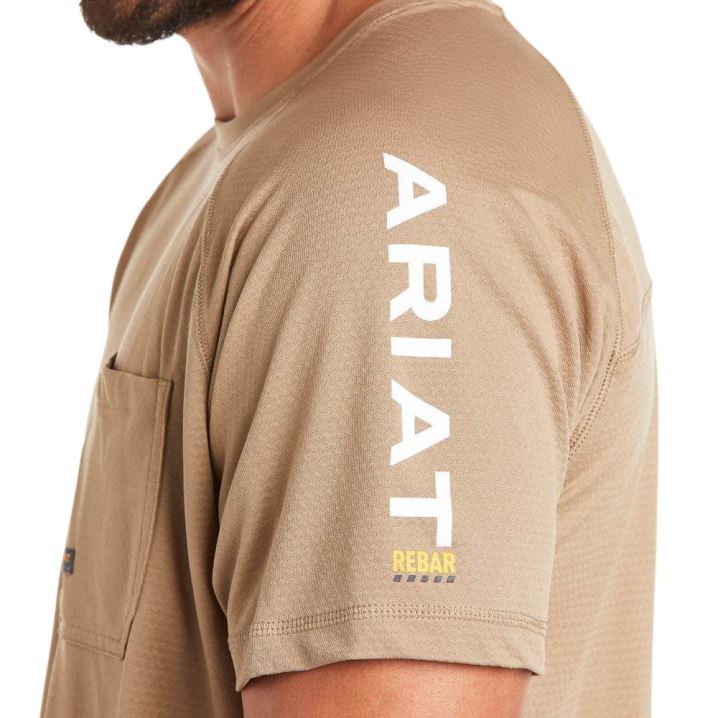 Ariat Rebar Heat Fighter T-Shirt Kaki | tRCBJaYT