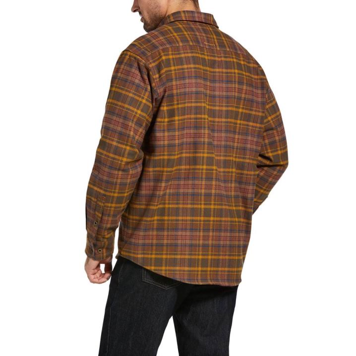 Ariat Rebar Heavyweight Flannel Shirt Wren Plaid | Rpj1TYkV