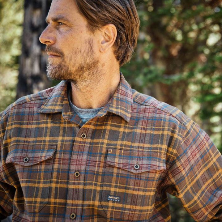 Ariat Rebar Heavyweight Flannel Shirt Wren Plaid | Rpj1TYkV