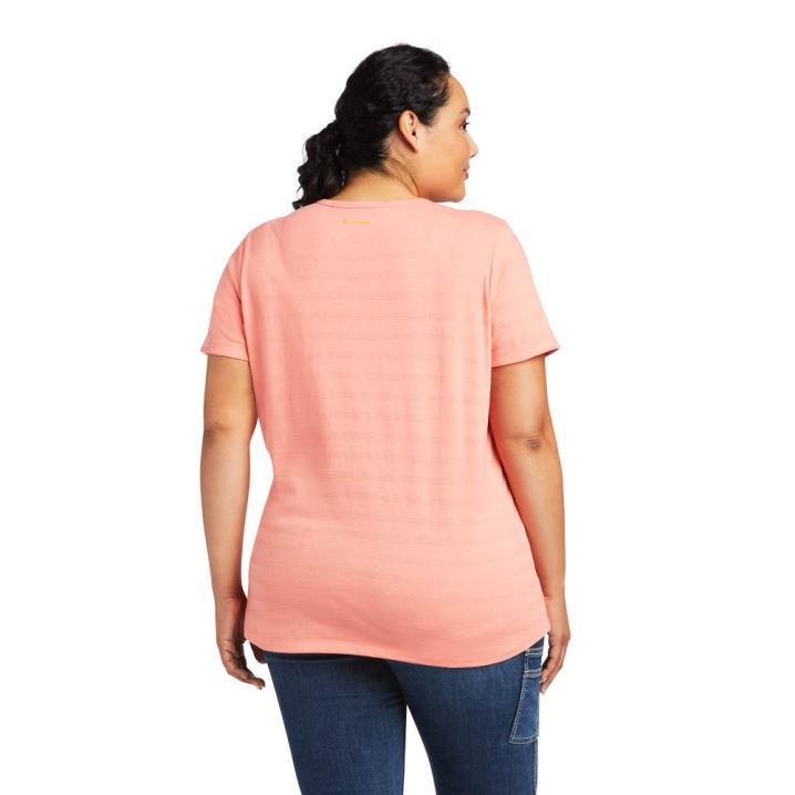 Ariat Rebar Henley T-Shirt Summer Melon | T4DY1I3A