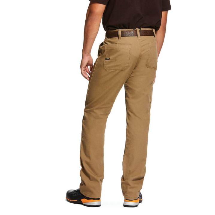 Ariat Rebar M4 Relaxed DuraStretch Made Tough Double Front Stackable Straight Leg Pant Kaki | 0uKBmp25