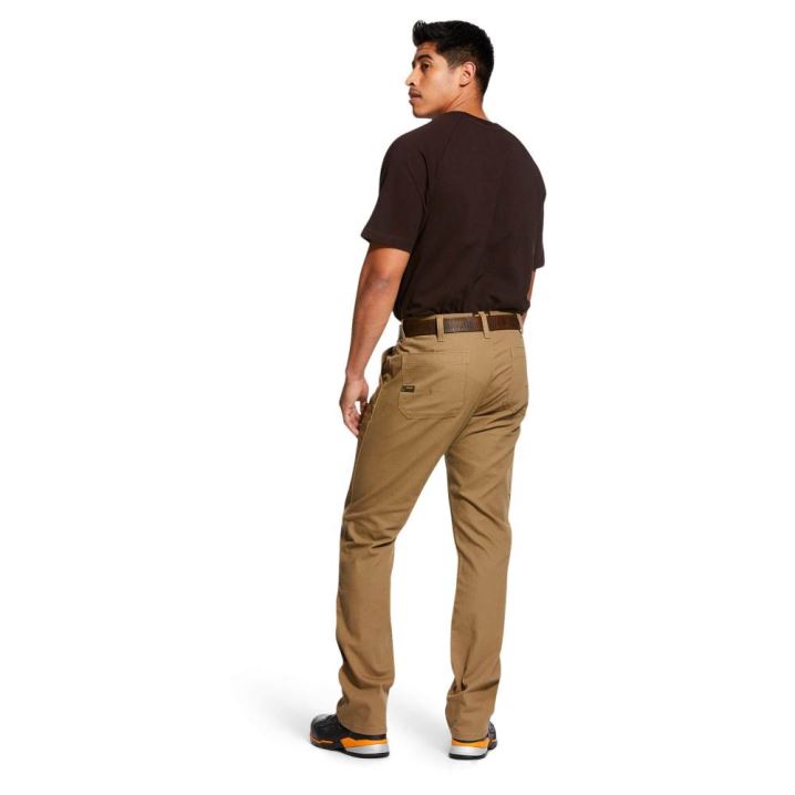 Ariat Rebar M4 Relaxed DuraStretch Made Tough Double Front Stackable Straight Leg Pant Kaki | 0uKBmp25