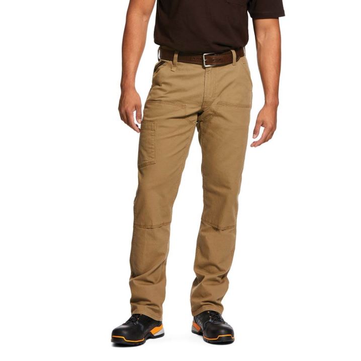 Ariat Rebar M4 Relaxed DuraStretch Made Tough Double Front Stackable Straight Leg Pant Kaki | 0uKBmp25