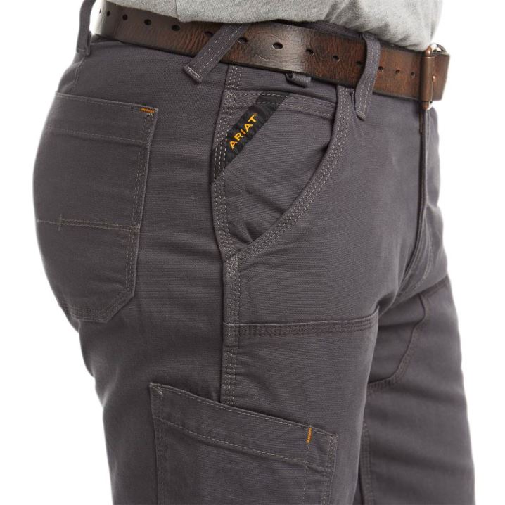 Ariat Rebar M4 Relaxed DuraStretch Made Tough Double Front Stackable Straight Leg Pant Sive | DPaOeAOw