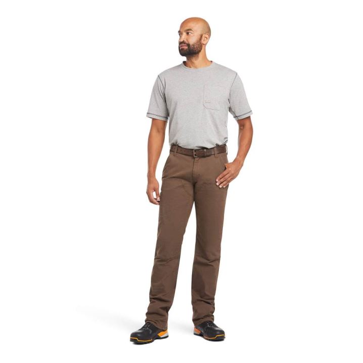 Ariat Rebar M4 Relaxed DuraStretch Made Tough Double Front Stackable Straight Leg Pant Wren | HqtaRH4x