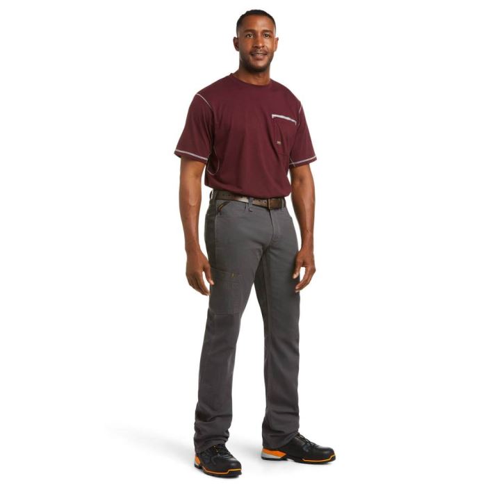 Ariat Rebar M4 Relaxed DuraStretch Made Tough Stackable Straight Leg Pant Sive | VXmWDXYK