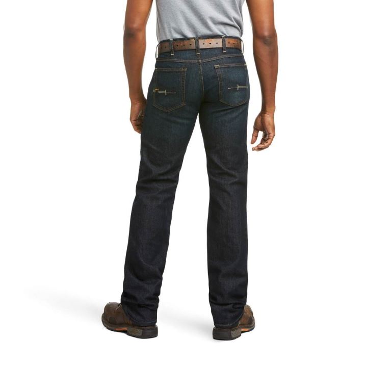 Ariat Rebar M5 Straight DuraStretch Basic Double Front Stackable Straight Leg Jean Sive Črne | eWMK2uQW