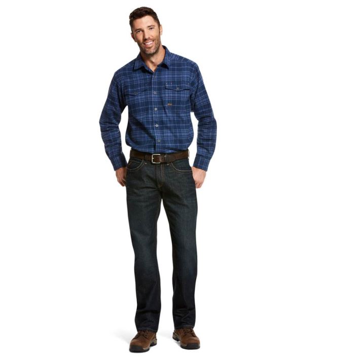 Ariat Rebar M5 Straight DuraStretch Edge Stackable Straight Leg Jean Cobalt | VanFyQO8