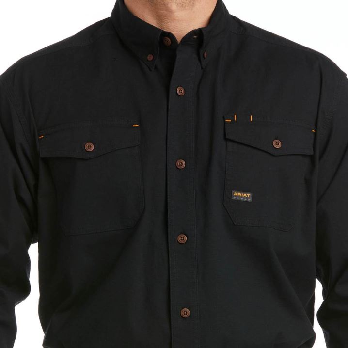 Ariat Rebar Made Tough DuraStretch Work Shirt Črne | D1KLbFb2