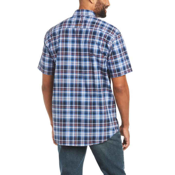 Ariat Rebar Made Tough DuraStretch Work Shirt Cobalt Plaid | FidSSaRm