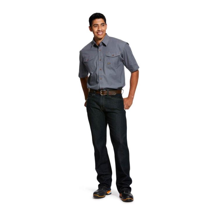 Ariat Rebar Made Tough DuraStretch Work Shirt Steel | bQjPIGfk