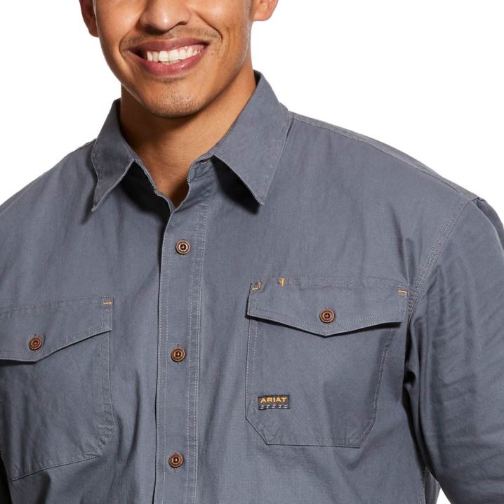 Ariat Rebar Made Tough DuraStretch Work Shirt Steel | bQjPIGfk