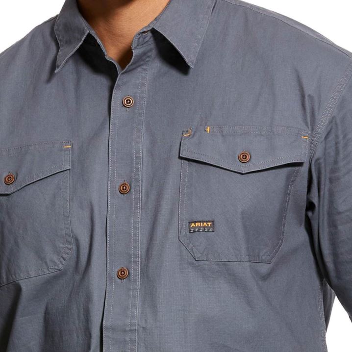 Ariat Rebar Made Tough DuraStretch Work Shirt Steel | bQjPIGfk