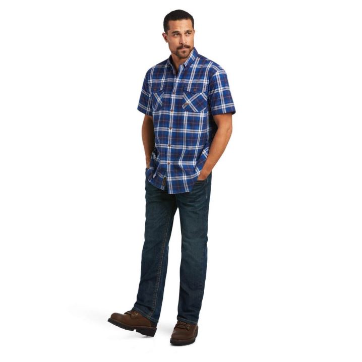 Ariat Rebar Made Tough DuraStretch Work Shirt Temno Modre | kHacNHgJ