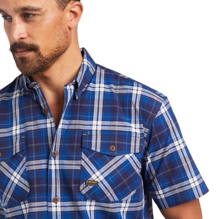 Ariat Rebar Made Tough DuraStretch Work Shirt Temno Modre | kHacNHgJ