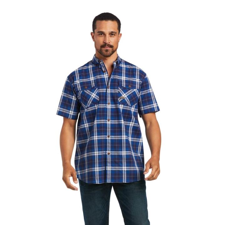 Ariat Rebar Made Tough DuraStretch Work Shirt Temno Modre | kHacNHgJ