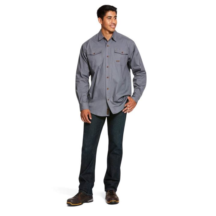 Ariat Rebar Made Tough DuraStretch Work Shirt Steel | vnH5vKBt