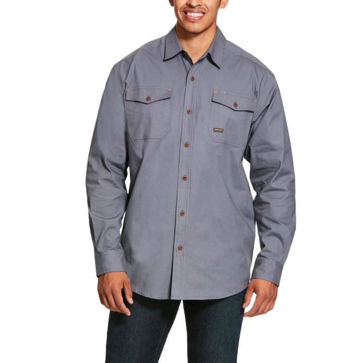 Ariat Rebar Made Tough DuraStretch Work Shirt Steel | vnH5vKBt