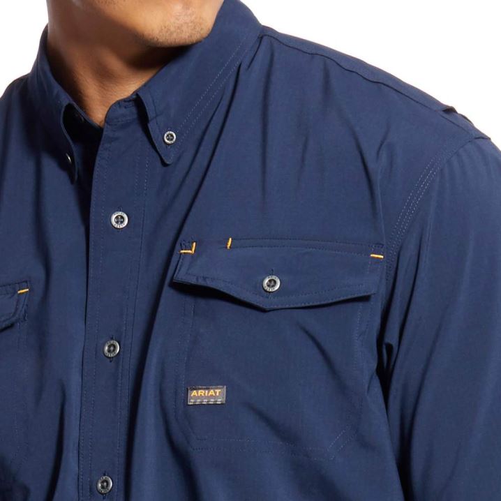 Ariat Rebar Made Tough VentTEK DuraStretch Work Shirt Temno Modre | 3M5rqkuQ