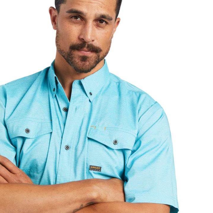 Ariat Rebar Made Tough VentTEK DuraStretch Work Shirt Carribean Heather | FTYooB0a