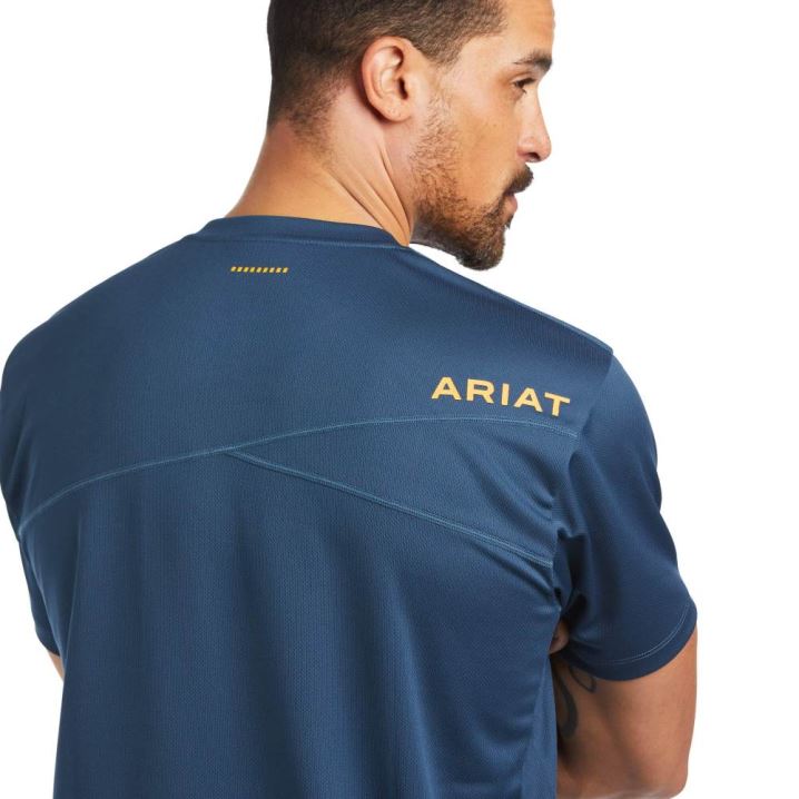 Ariat Rebar Polartec Elite All Season T-Shirt Modre Temno Zelene | scowwH6O