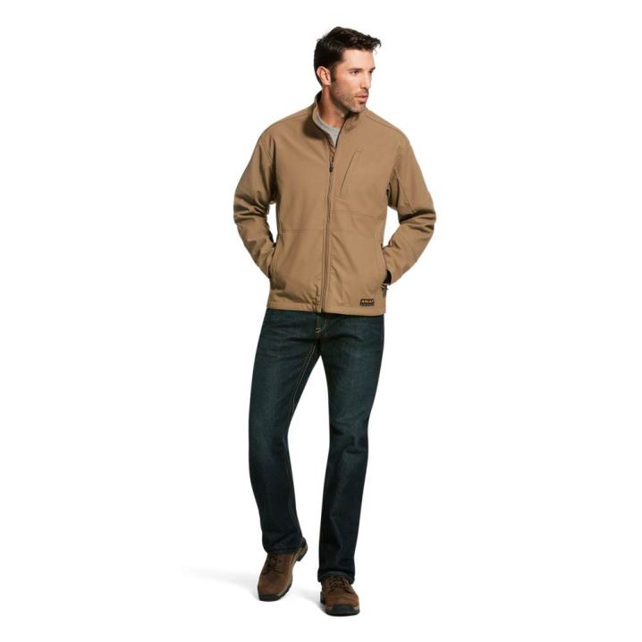 Ariat Rebar Stretch Canvas Softshell Jacket Kaki | 2OaNEi6l