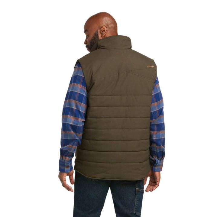 Ariat Rebar Valiant Stretch Canvas Water Resistant Insulated Vest Wren | JXeV8xKc