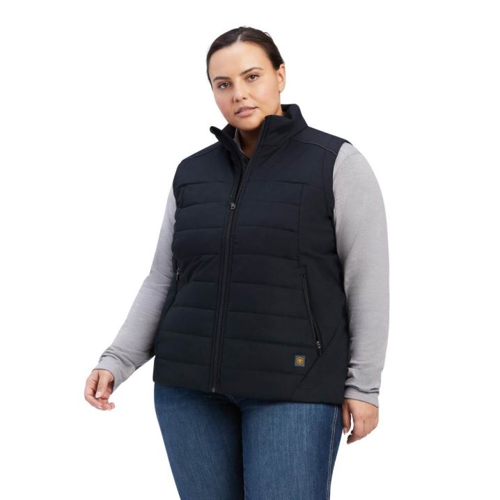 Ariat Rebar Valkyrie Stretch Canvas Insulated Vest Črne | txhwdVsu