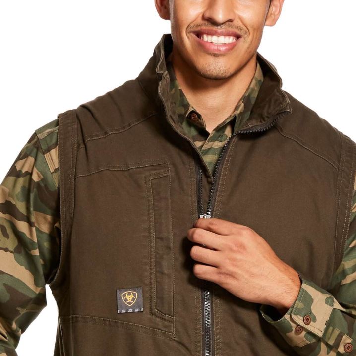 Ariat Rebar Washed DuraCanvas Insulated Vest Wren | O1wPrXbN