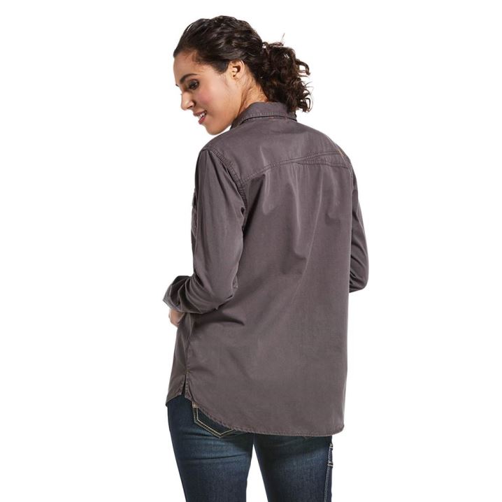 Ariat Rebar Washed Twill Work Shirt Sive | 5JFHKKwW